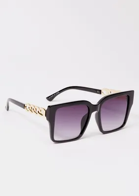 Gold Chain Square Frame Sunglasses