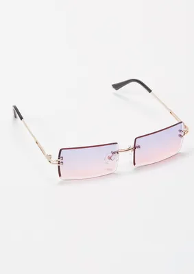 Purple Ombre Y2K Square Lens Sunglasses