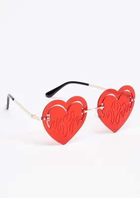 Flaming Heart Lens Sunglasses