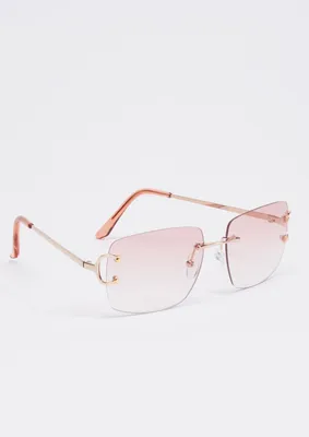 Pink Y2K Rounded Square Lens Sunglasses