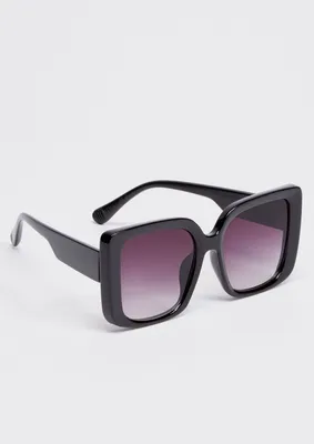 Black Chunky Square Lens Sunglasses