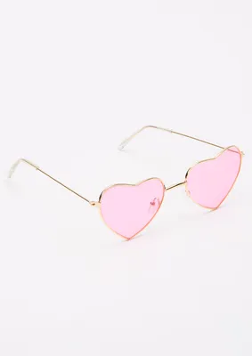Light Pink Heart Frame Sunglasses