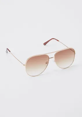 Brown Ombre Aviator Sunglasses