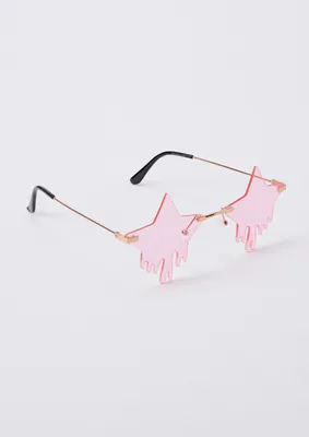Light Pink Drip Star Sunglasses