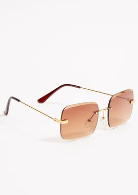 Brown Rounded Y2K Sunglasses