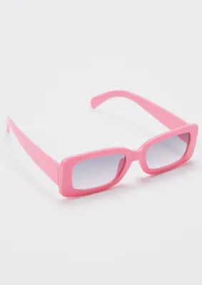 Medium Pink Y2K Rectangle Lens Sunglasses