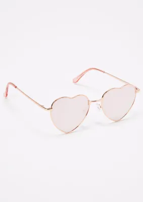 Rose Gold Heart Lens Sunglasses