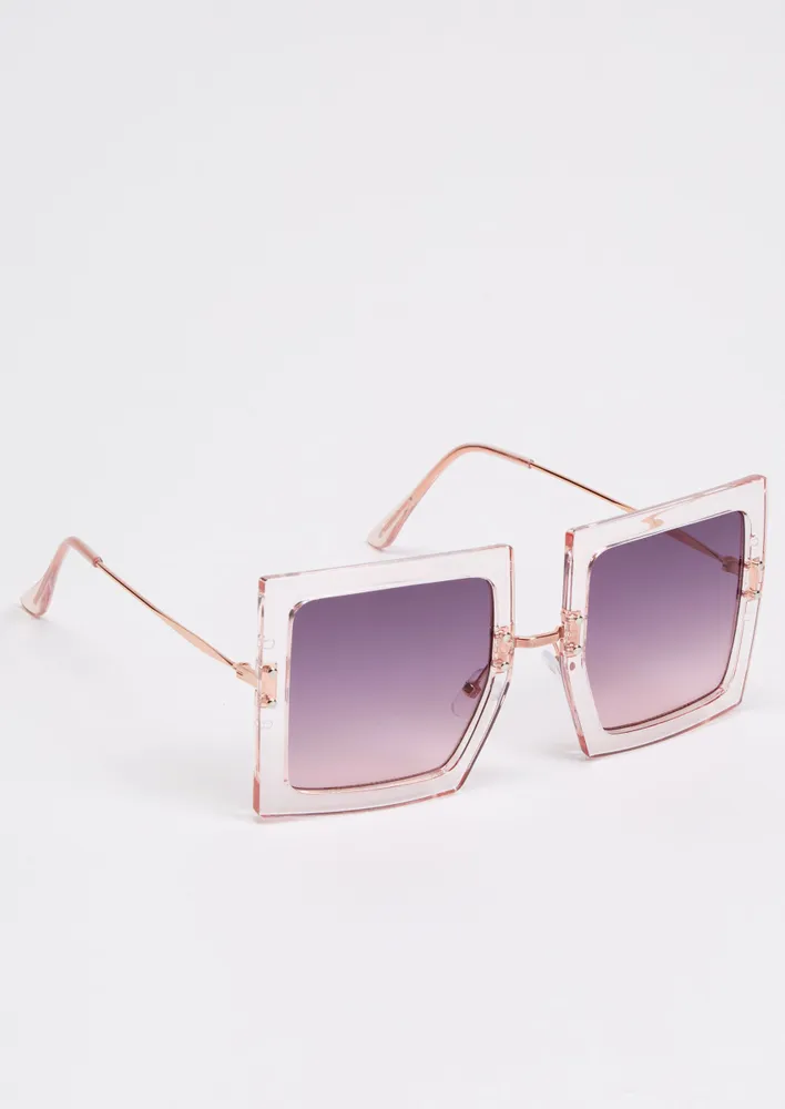 Rue21 Light Pink Square Lens Statement Sunglasses | Hamilton Place