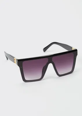 Black And Gold Shield Sunglasses