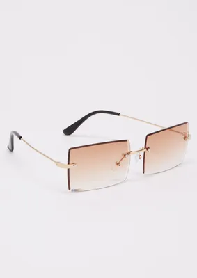 Yellow Y2K Square Lens Sunglasses