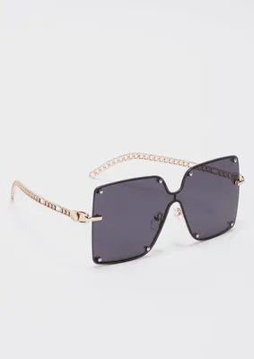 Black Studded Chain Side Sunglasses
