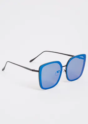 Blue Round Lens Sunglasses