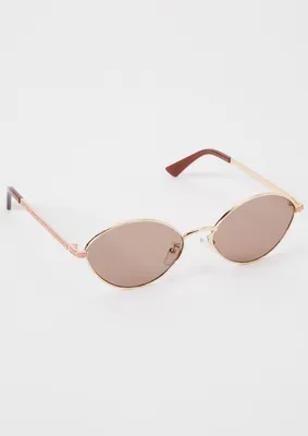 Brown Oval Sunglasses