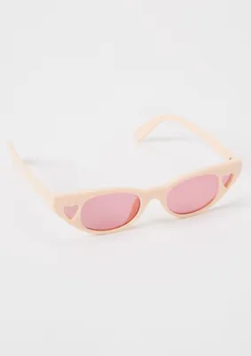 Pink Heart Cutout Cat Eye Sunglasses