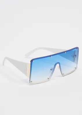 Blue Stud Shield Sunglasses