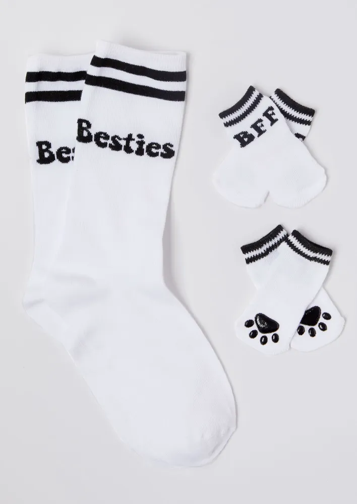 Rue21 Varsity Bestie Matching Pet Sock Set