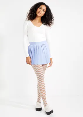 White Checkered Tights