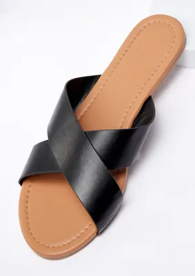 X Strap Slide Sandals