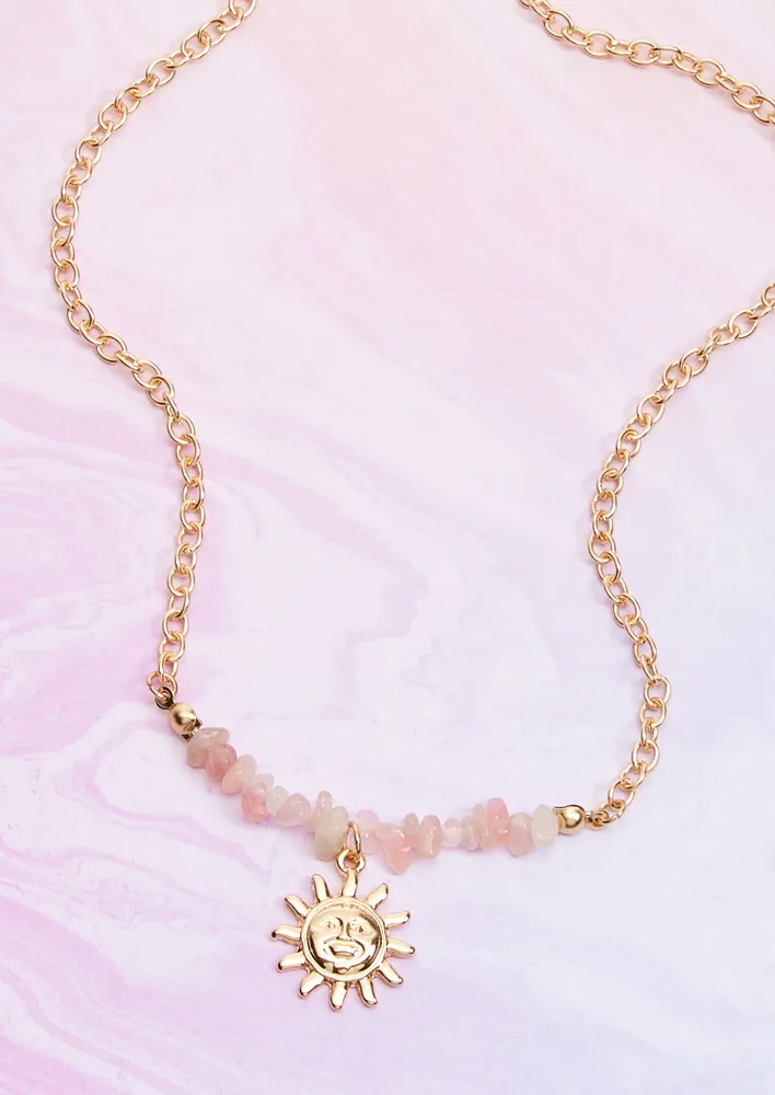 Pink Sun Necklace