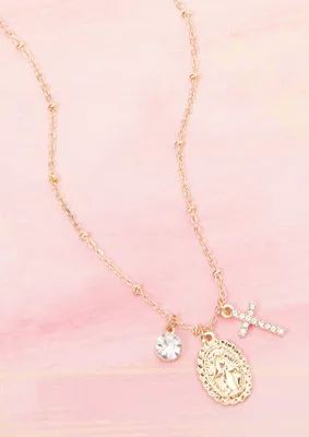 Gold Saint Charm Necklace