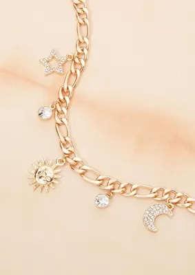 Gold Pave Celestial Shakey Chain Bracelet