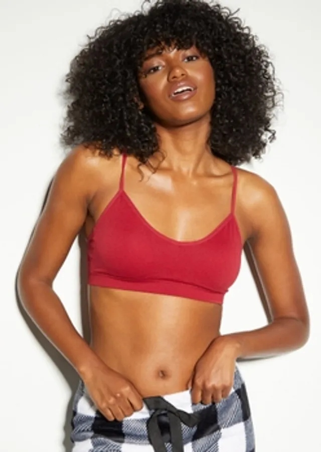 Rue21 2-Pack Red And Pink Ribbed Knit Seamless Bralette Set
