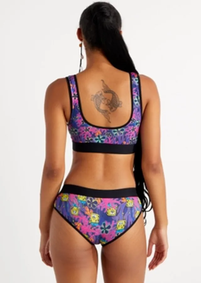 SpongeBob SquarePants Psychedelic Flowers Sports Bra and Panty Set