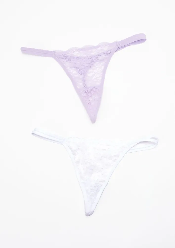 Rue21 3-Pack Must Have Solid Strappy Lace Thongs