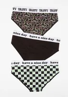 3-Pack Weed Smiley Print Boy Leg Undies