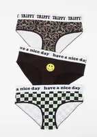 3-Pack Weed Smiley Print Boy Leg Undies