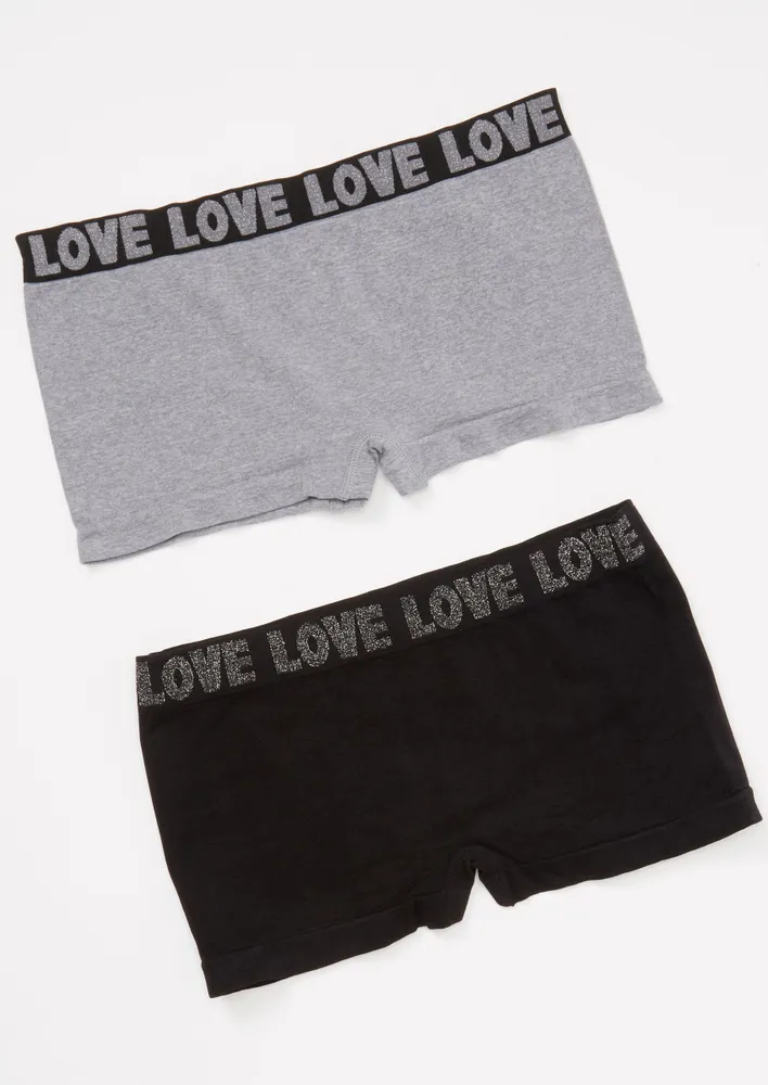 Rue21 2-Pack Solid Love Seamless Boy Shorts