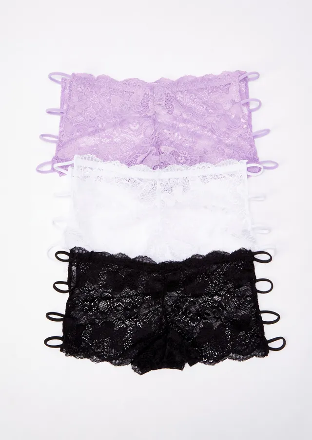 Rue21 3-Pack Butterfly Lace Boy Leg Undies Set