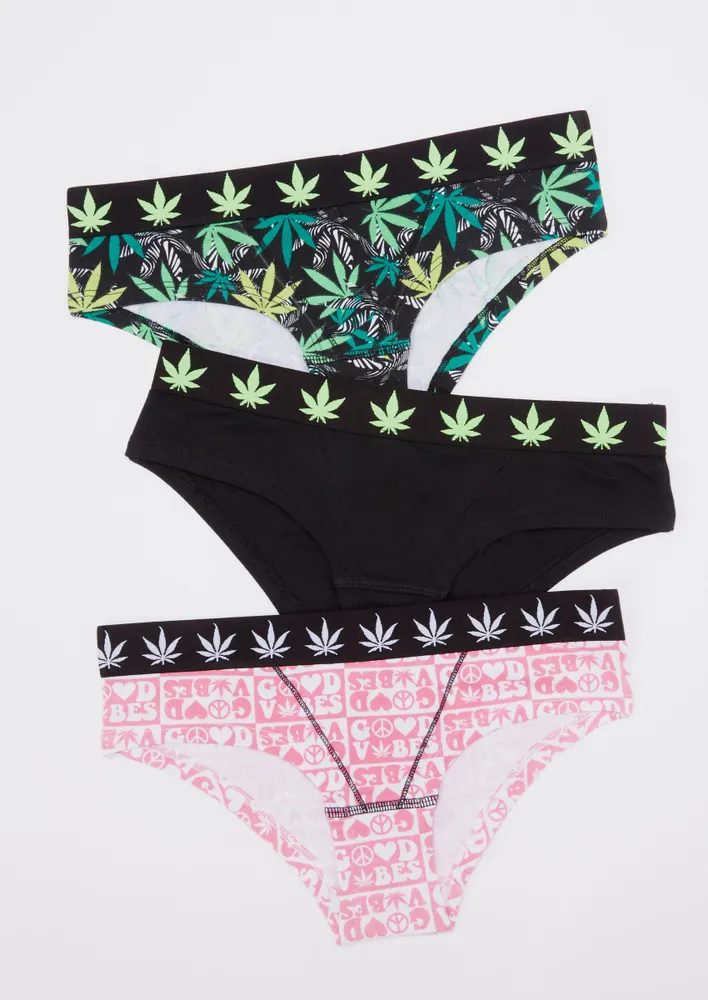 Rue21 3-Pack Weed Print Cheeky Bikini Undies