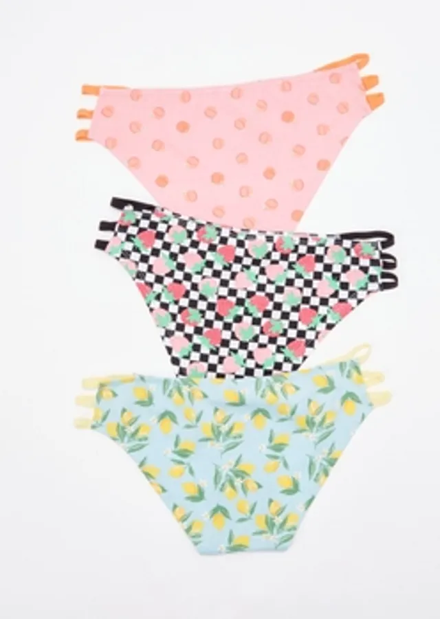 Rue21 3-Pack Bungee Strap Fruit Print Bikini Undies