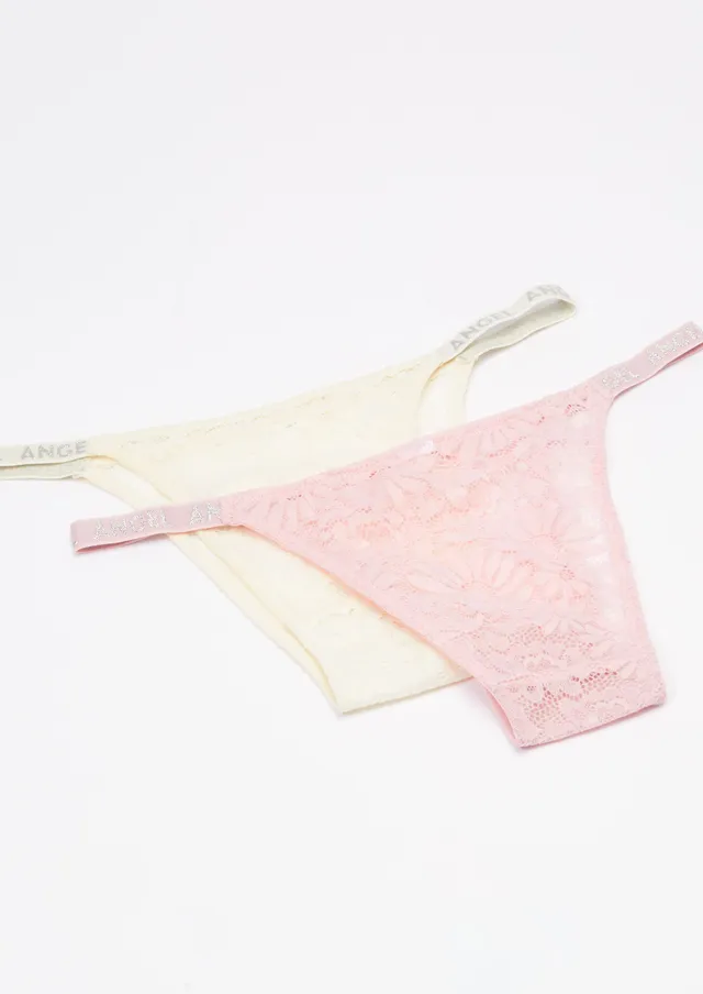 Rue21 Plus 2-Pack Rose Strappy Thong Set