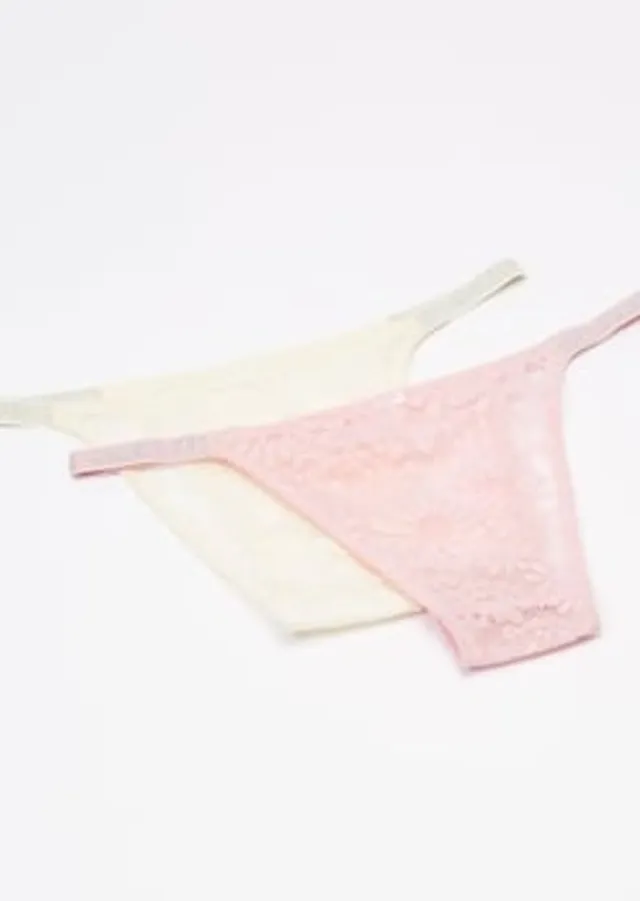 Rue21 2-Pack Lace Heart Detail Thong Set