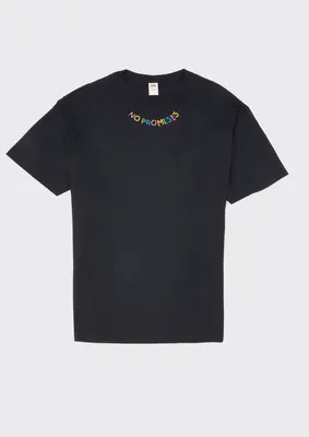 Black No Promises Embroidered Tee