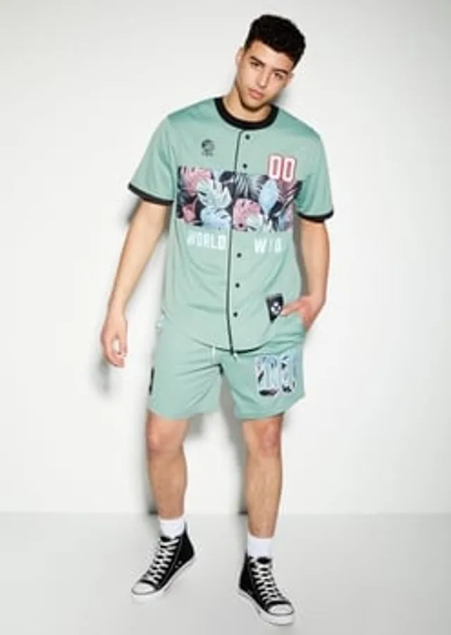 Rue21 Tropical Worldwide Graphic Baseball Jersey