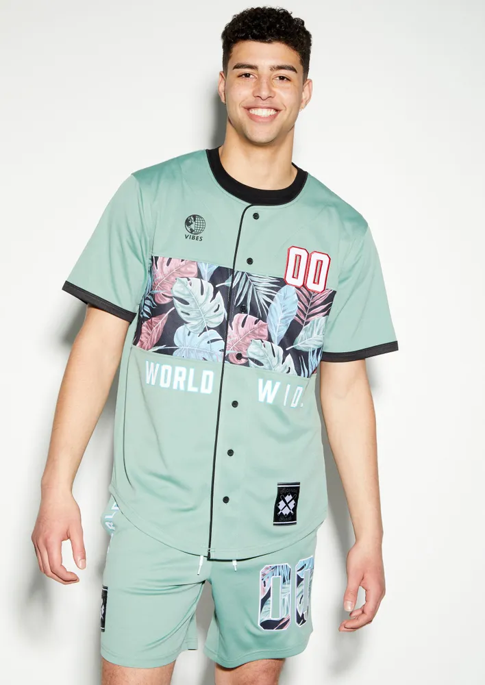 Rue21 Tropical Worldwide Graphic Baseball Jersey