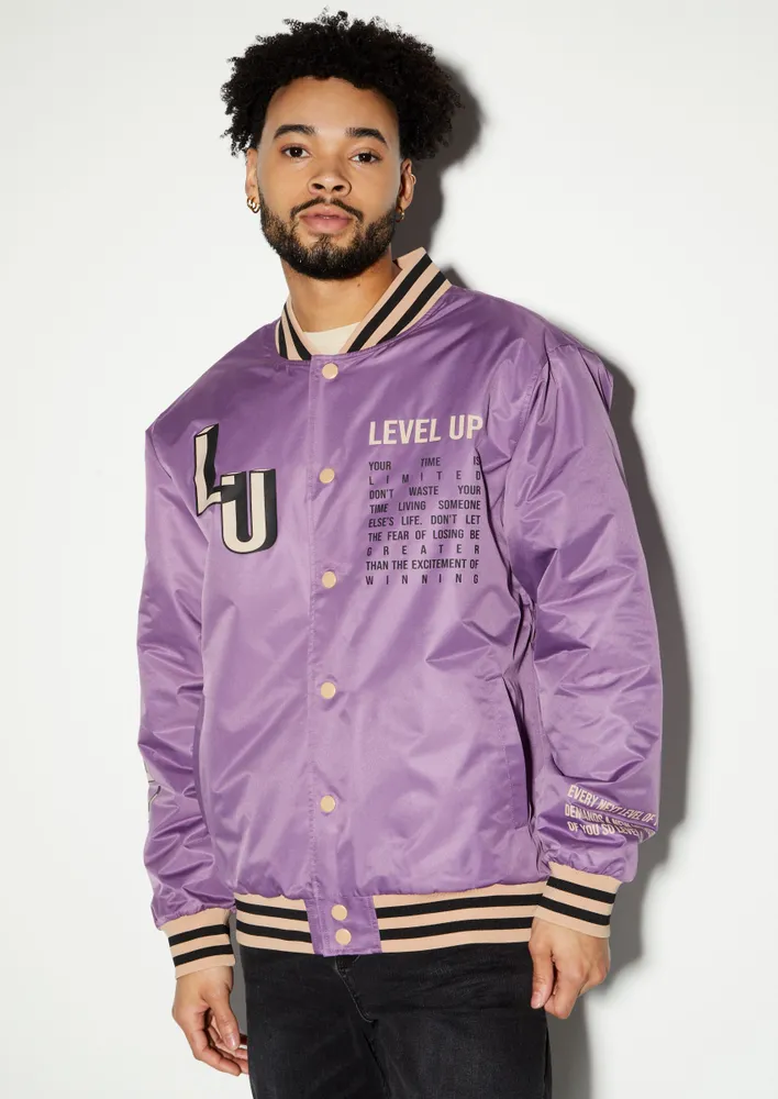 Playboy By PacSun Los Angeles Satin Bomber Jacket