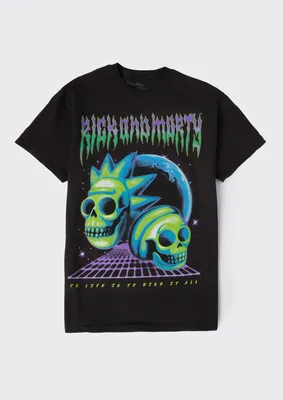 Rick And Morty Space Skull Graphic Tee