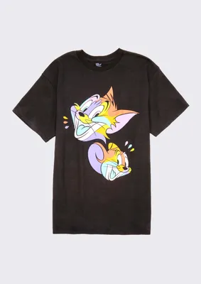 Tom And Jerry Faces Graphic Tee