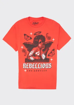 Red Rebellious Angel Graphic Tee