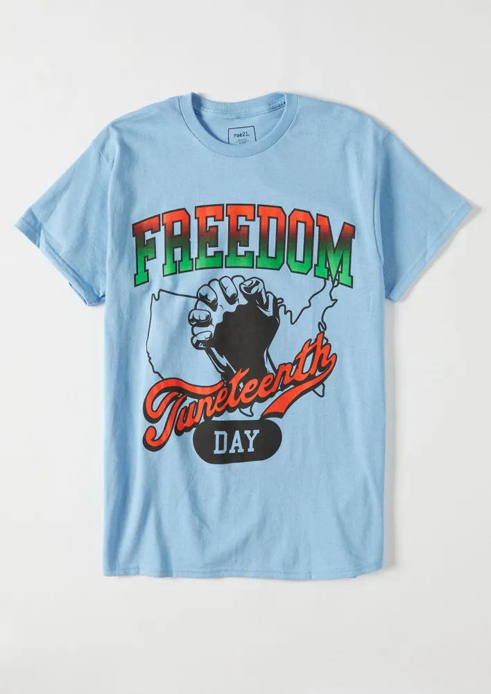 graphic light blue tee