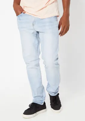 Light Wash Stretch Straight Jeans