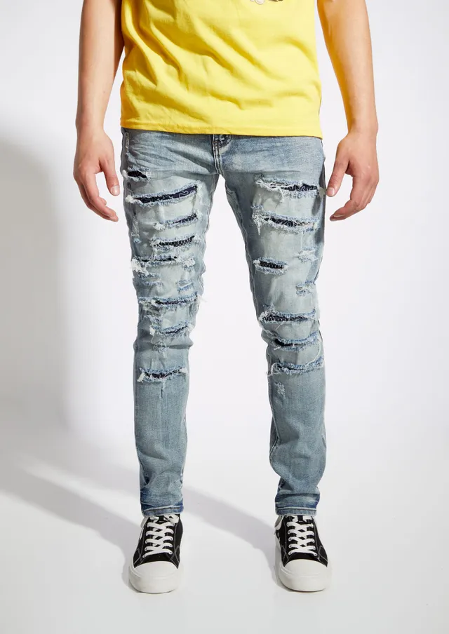 Empyre Verge Tapered Aged Light Wash Skinny Jeans