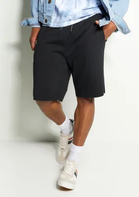 Black Knit Jogger Shorts