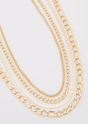 Gold 4 Layer Chunky Chain Necklace