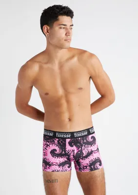 Pink Finesse Tie Dye Print Active Trunks