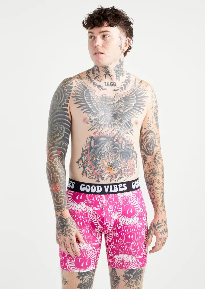 Rue21 Light Pink Mushroom Print Long Length Boxer Briefs